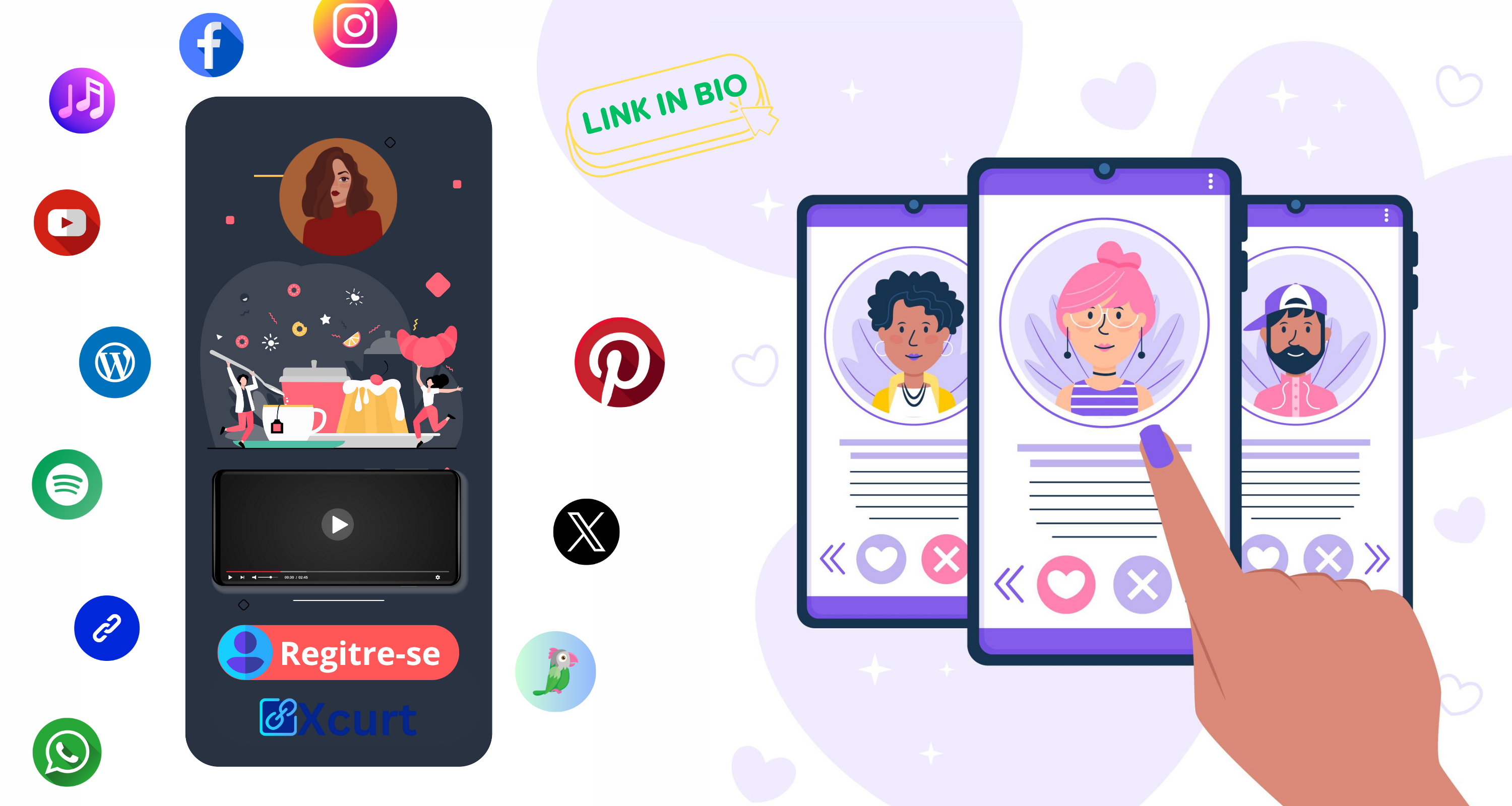 Guia Definitivo: Os 45 Widgets Dinâmicos do Xcurt para Transformar Sua Página de Link na Bio